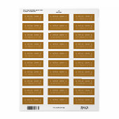 Gouden Bruin Hart Koppel Retouradres Etiket (Full Sheet)