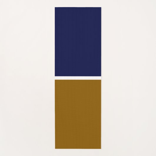 Gouden Bruin Marine Blauw Wit Banded Kleurblok Yogamat (Voorkant)