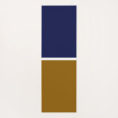 Gouden Bruin Marine Blauw Wit Banded Kleurblok Yogamat (Achterkant)