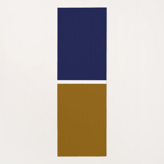 Gouden Bruin Marine Blauw Wit Banded Kleurblok Yogamat (Achterkant)