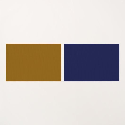 Gouden Bruin Marine Blauw Wit Banded Kleurblok Yogamat (Voorkant (horizontaal))