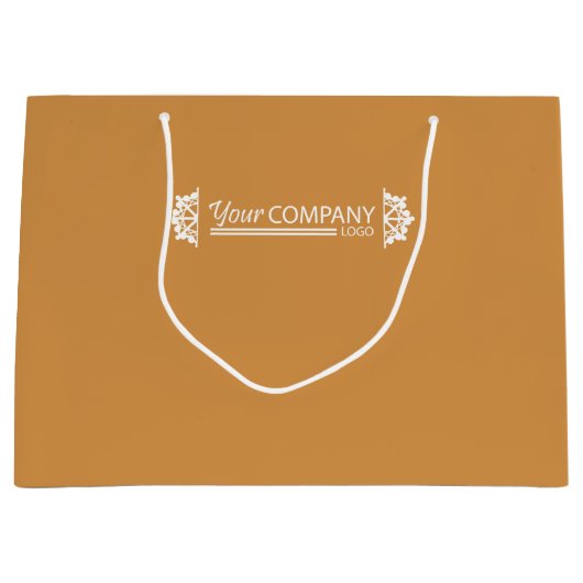 Gouden Bruin Wit Zakelijk Logo, Sneeuwvlokken Prom Groot Cadeauzakje (Voorkant)