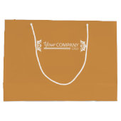 Gouden Bruin Wit Zakelijk Logo, Sneeuwvlokken Prom Groot Cadeauzakje (Achterkant)