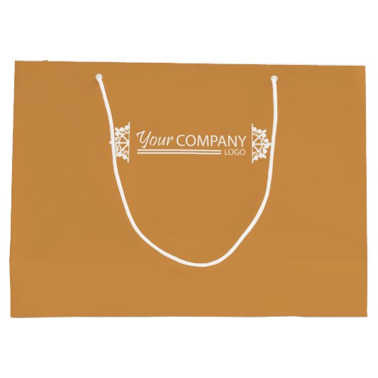 Gouden Bruin Wit Zakelijk Logo, Sneeuwvlokken Prom Groot Cadeauzakje (Achterkant)