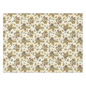 Gouden Bruine Eikenbladeren Eikels op Beige Tafelkleed (Voorkant (Horizontaal))