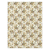 Gouden Bruine Eikenbladeren Eikels op Beige Tafelkleed (Voorkant)