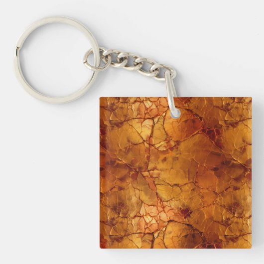 Gouden Bruine Gebarsten Texturen Sleutelhanger (voorkant)