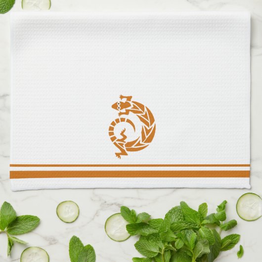 Gouden Bruine Gecko Zuidwestelijke Grens Keuken Ha Theedoek (Gevouwen)