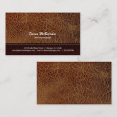 Gouden bruine leren look interieurontwerp visitekaartje (Voorkant / Achterkant)
