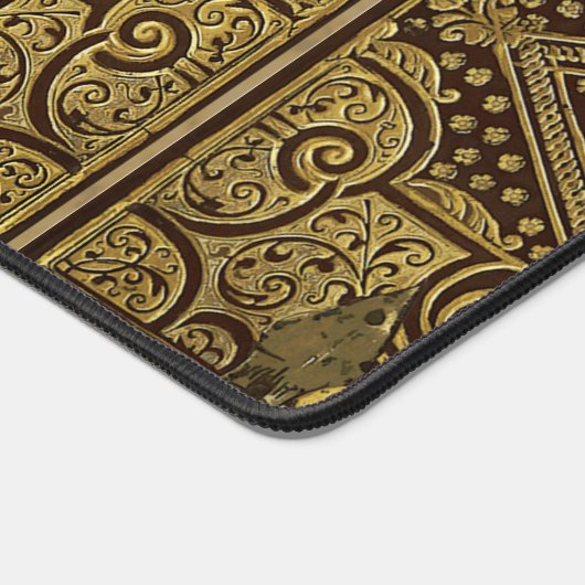 Gouden Bruine Ornamental Desk Mat w / out Monogram (Hoek)