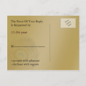gouden bruinkoolbruidbruinkool rsvp uitnodiging briefkaart (Achterkant)