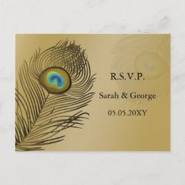 gouden bruinkoolbruidbruinkool rsvp uitnodiging briefkaart