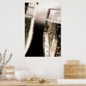 Gouden Bruis: Macro Champagnebellen Kunst Poster (Keuken)