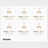 Gouden brunch & Bubbly Vrijgezellenfeest | Dank u Vierkante Sticker (Vel)