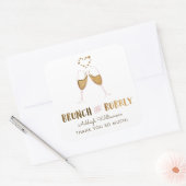 Gouden brunch & Bubbly Vrijgezellenfeest | Dank u Vierkante Sticker (Envelop)