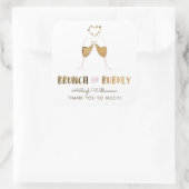 Gouden brunch & Bubbly Vrijgezellenfeest | Dank u Vierkante Sticker (Tas)