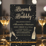 Gouden brunch & Bubbly Vrijgezellenfeest Kaart<br><div class="desc">Brunch en Bubbly Zwart Goud Faux Folie Vrijgezellenfeest Party Uitnodiging. Deze moderne en elegante brunch en bubbeluitnodiging is ideaal voor het Vrijgezellenfeest dat in goudfolie wil vieren. De uitnodiging bevat een champagnefles,  een bril en veel fizz! Als u aangepaste items wilt matchen,  neem dan contact op met de ontwerper.</div>