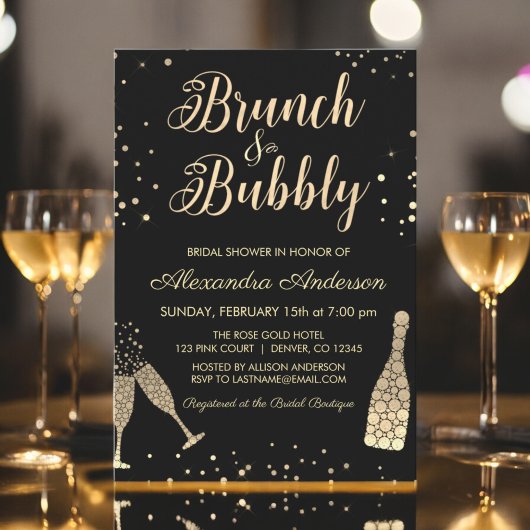 Gouden brunch & Bubbly Vrijgezellenfeest Kaart