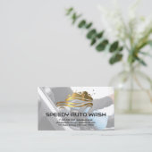 Gouden Bubble Auto Wassen Logo Visitekaartje (Staand voorkant)