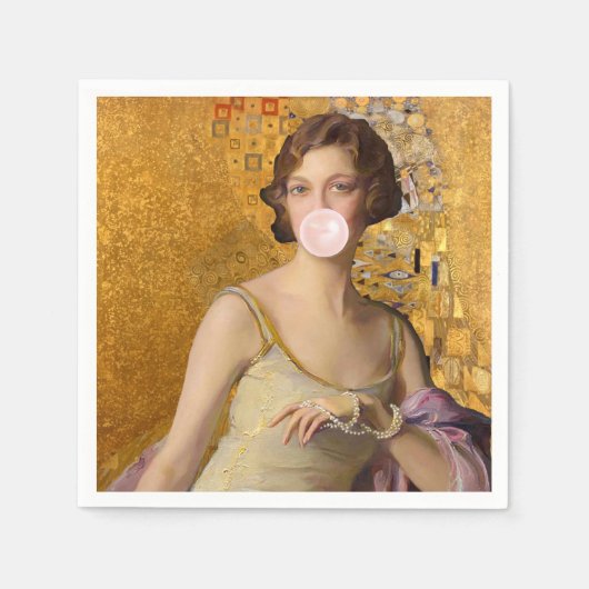Gouden Bubble Gum Diva Servet (Voorkant)