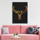 Gouden Bull schedel verpakt Canvas (Insitu (Woonkamer))