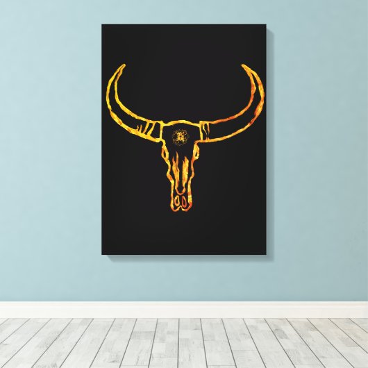 Gouden Bull schedel verpakt Canvas (Insitu (Houten vloer))