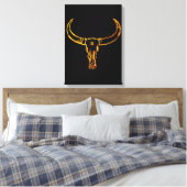 Gouden Bull schedel verpakt Canvas Afdruk (Insitu (Slaapkamer))