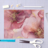 Gouden Burgundy Roze Roze Bloemen Bruiloft Tissuepapier (Craft)