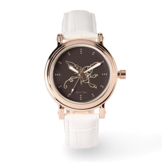 Gouden Butterfly Luxe horloge (Voorkant)