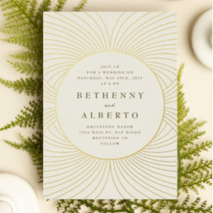 Gouden Byzantijnse huwelijksfolie uitnodiging