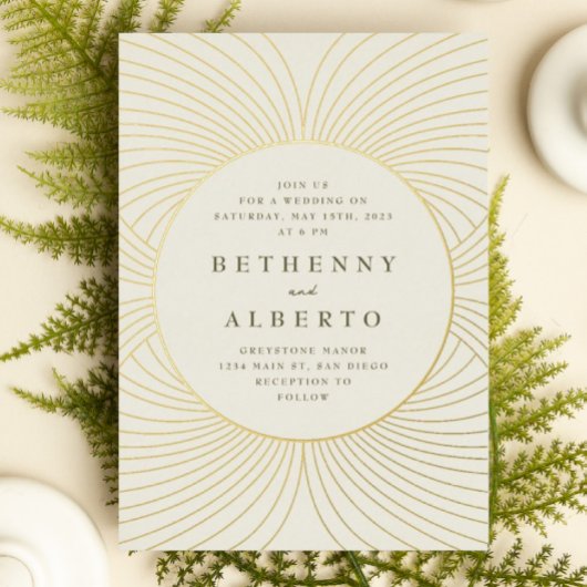 Gouden Byzantijnse huwelijksfolie uitnodiging