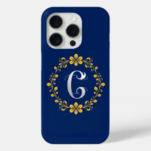 Gouden C Monogram Minimaal Luxe Initiaal Schoon iPhone 15 Pro Case