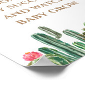 Gouden cactus bloemig Neem een Baby succulent Poster (Hoek)