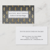 Gouden Cactus op Moderne Chic Geo Driehoeken Gradi Visitekaartje (Voorkant / Achterkant)