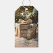 Gouden cadeau gepersonaliseerde kerst cadeaulabel (Voorkant)
