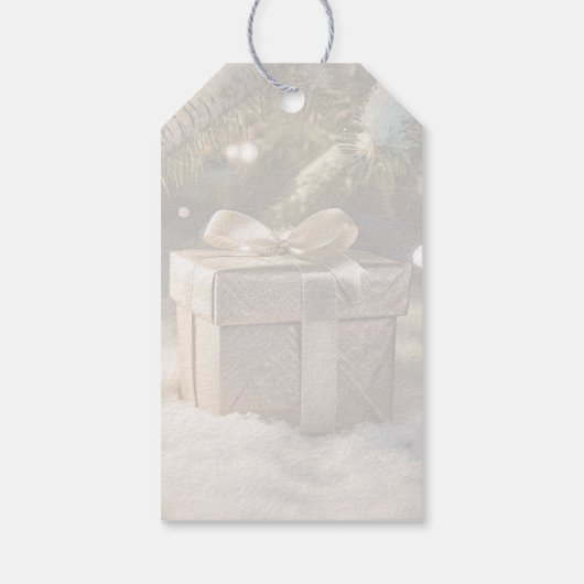 Gouden cadeau gepersonaliseerde kerst cadeaulabel (Achterkant)