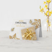 Gouden cadeauverpakking Kerstballen Gouden Sneeuwv Kaart (Gele Bloem)
