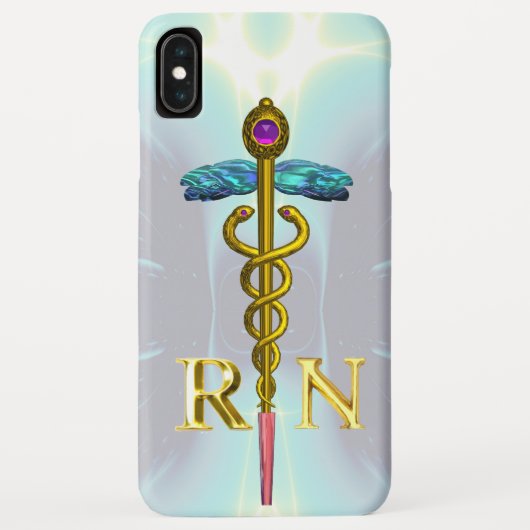 Gouden Caduceus Geregistreerd Verpleegstersymbool Case-Mate iPhone Case (Achterkant)
