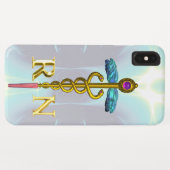 Gouden Caduceus Geregistreerd Verpleegstersymbool Case-Mate iPhone Case (Achterkant (horizontaal))