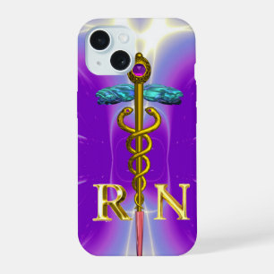 Gouden Caduceus Geregistreerd Verpleegstersymbool  iPhone 15 Case