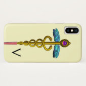 GOUDEN CADUCEUS MEDISCH SYMBOL MONOGRAM,Crème Case-Mate iPhone Case (Achterkant (horizontaal))