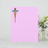 GOUDEN CADUCEUS MEDISCH SYMBOOL (Staand voorkant)