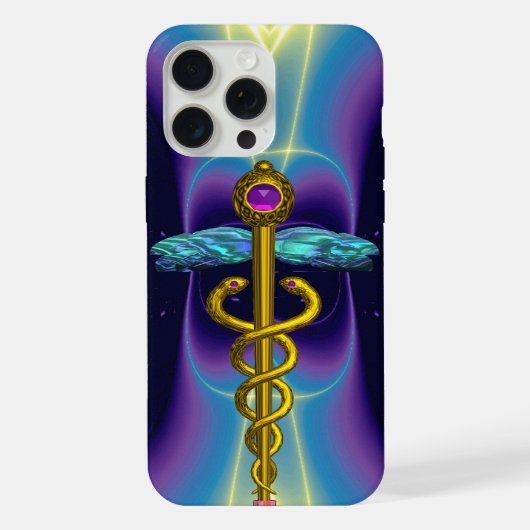 GOUDEN CADUCEUS MONOGRAM iPhone HOESJE (Achterkant)