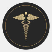 Gouden Caduceus Symbool Sticker (Voorkant)