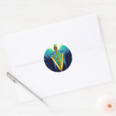 GOUDEN CADUCEUS VETERINAIR SYMBOOL Blauw Blauwgroe Ronde Sticker (Envelop)