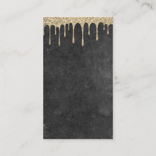 Gouden cake-logo | Gouden glans-ijsdruppel Visitekaartje (Achterkant)