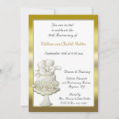 Gouden cake uitnodiging (Voorkant)