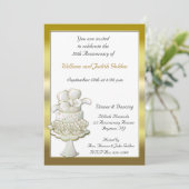 Gouden cake uitnodiging (Staand voorkant)