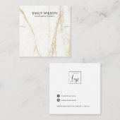 GOUDEN CALACATTA MARMER KETTINGEN ARMBAND DISPLAY VIERKANTE VISITEKAARTJE (Voorkant / Achterkant)