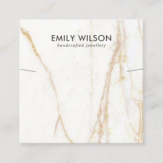 GOUDEN CALACATTA MARMER KETTINGEN ARMBAND DISPLAY VIERKANTE VISITEKAARTJE (Voorkant)